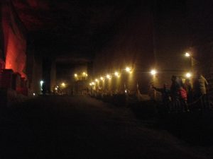 採掘場跡の地下空間 とても広いです。